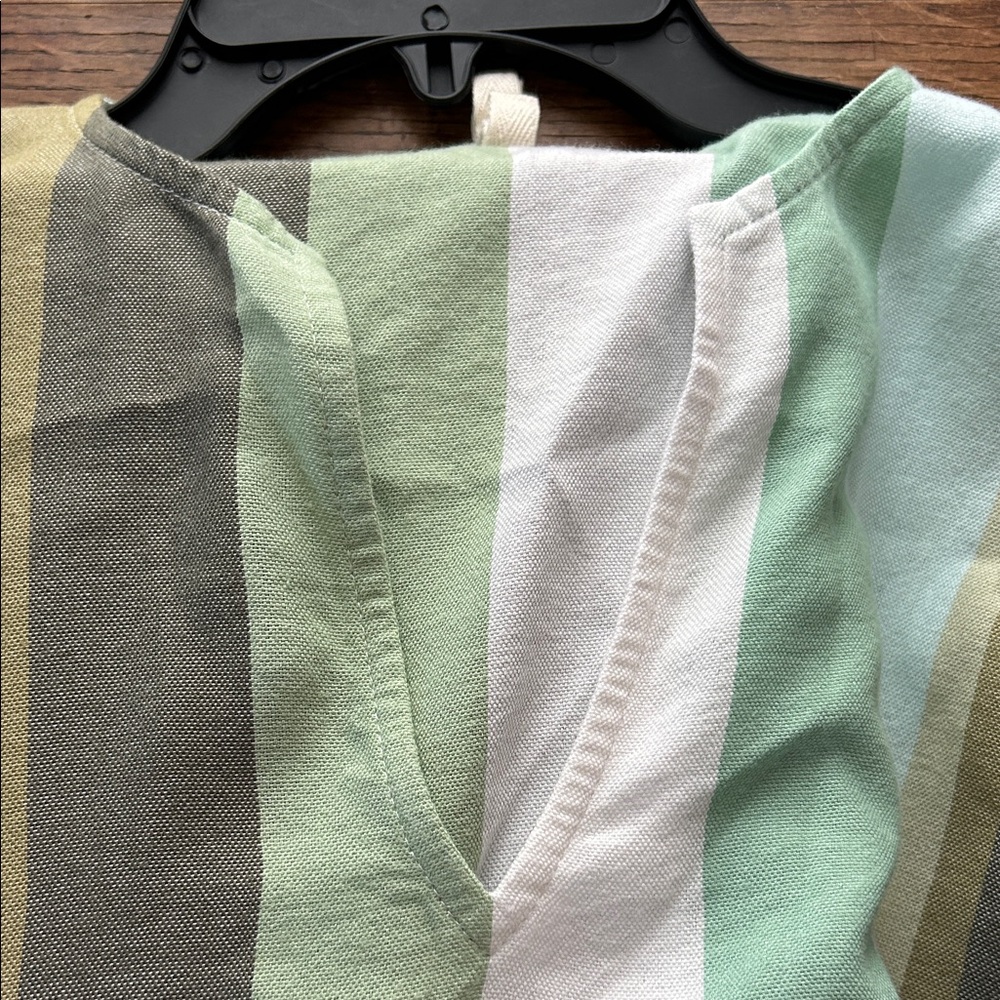 Marrakshi Life Striped Green and Beige Kaftan XS - Picture 5 of 5